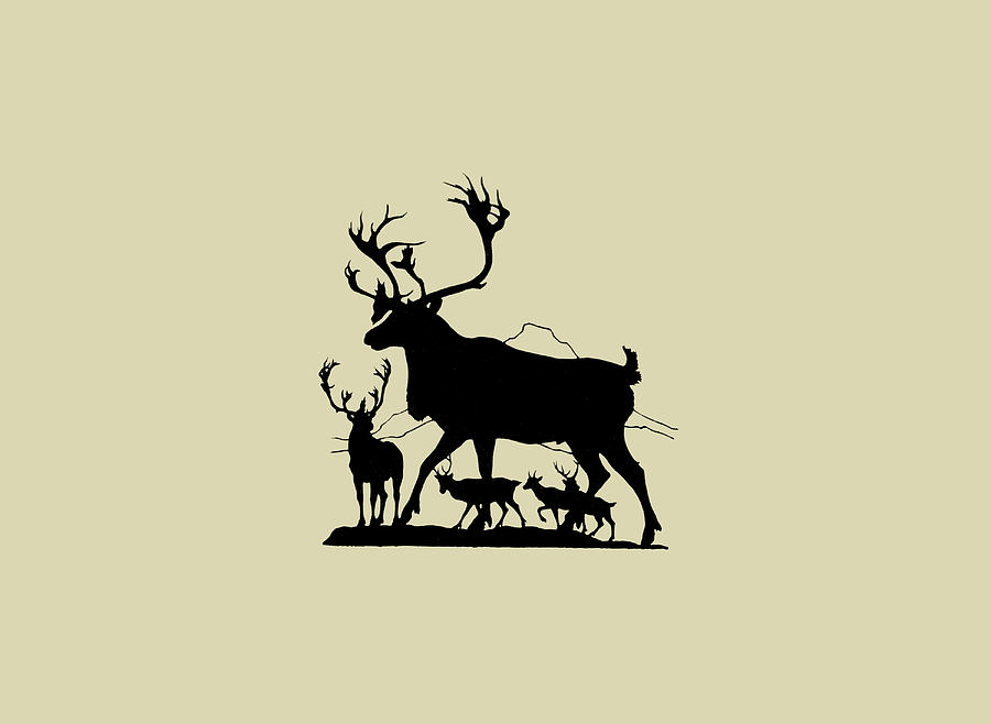 Animal Painting - Elk Silhouette Iv by Vision Studio