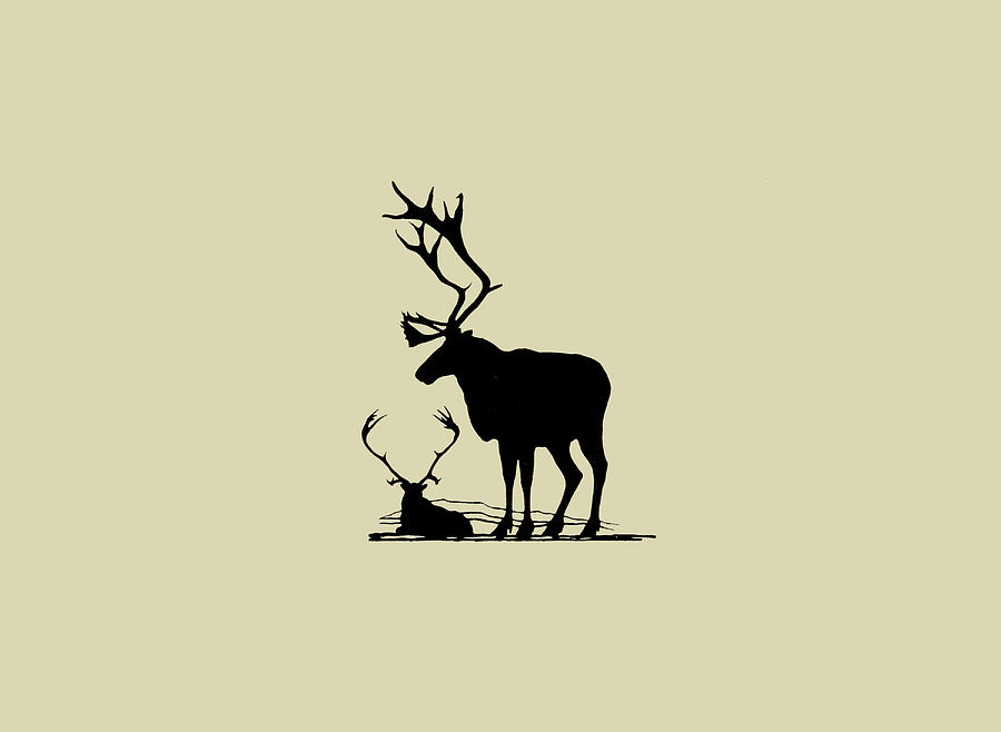Animal Painting - Elk Silhouette Vi by Vision Studio