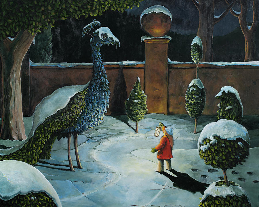 Winter Painting - Ellen And The Peacock by Jamin Still