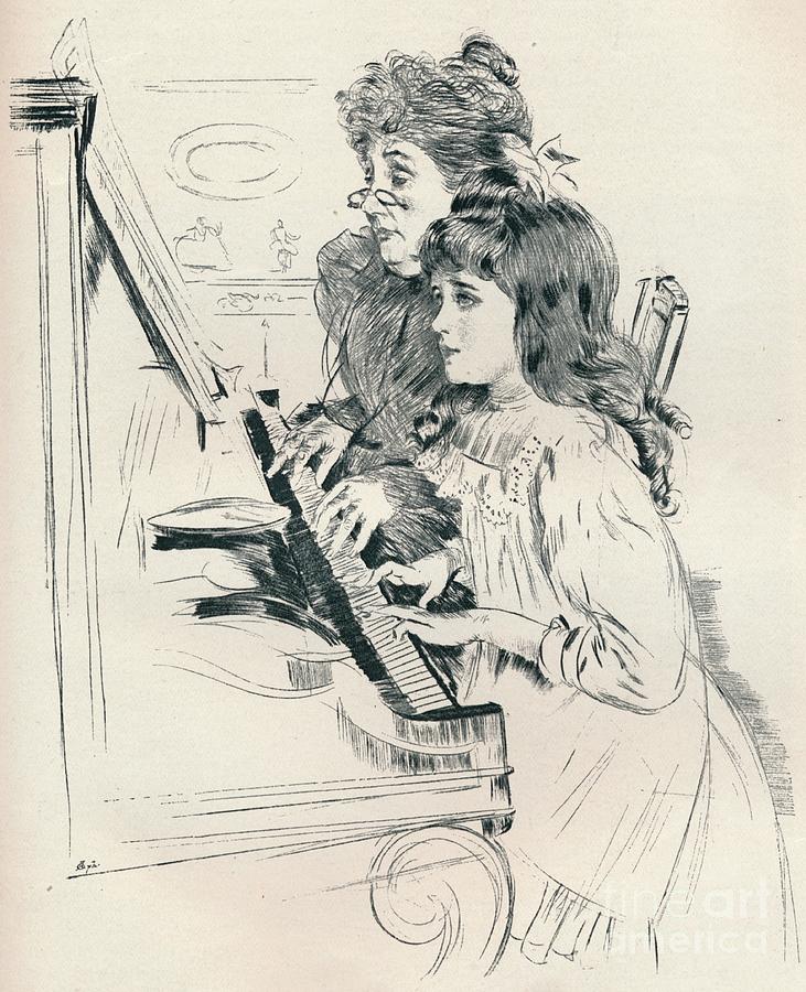Ellen Et Sa Grandmere Drawing by Print Collector