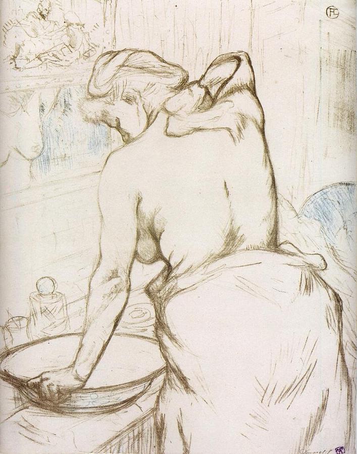 Elles. Woman At Her Toilette, Washing Herself - 1896 - Pc Painting