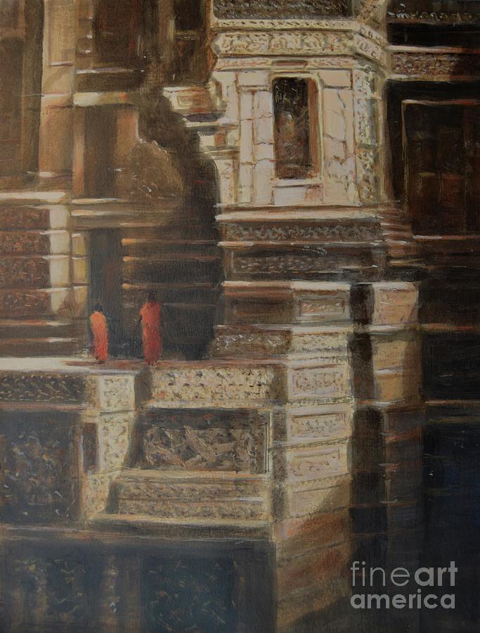 Architecture Painting - Ellora Caves by Lincoln Seligman