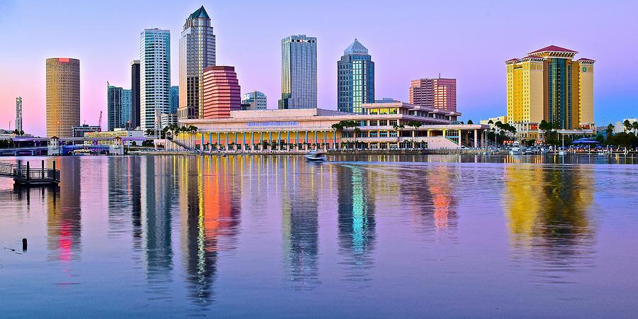 Elongated Tampa Skyline Photograph by Frozen in Time Fine Art Photography