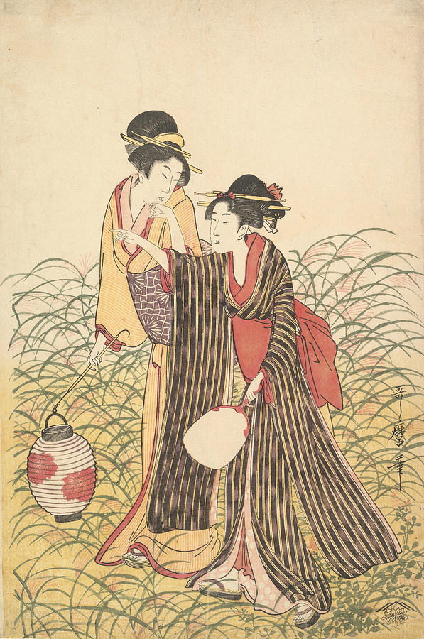 Elopers in Musashino Relief by Kitagawa Utamaro