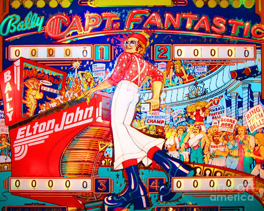 Elton John Photograph - Elton John Captain Fantastic Arcade Pinball Machine Nostalgia 20181220 by Wingsdomain Art and Photography