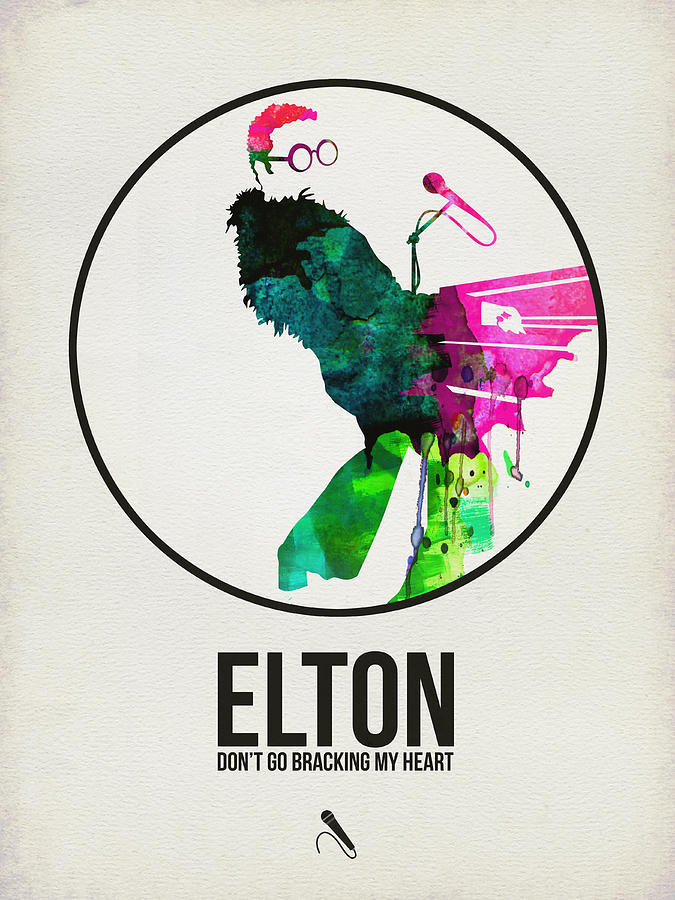 Elton John Digital Art - Elton Watercolor Poster by Naxart Studio