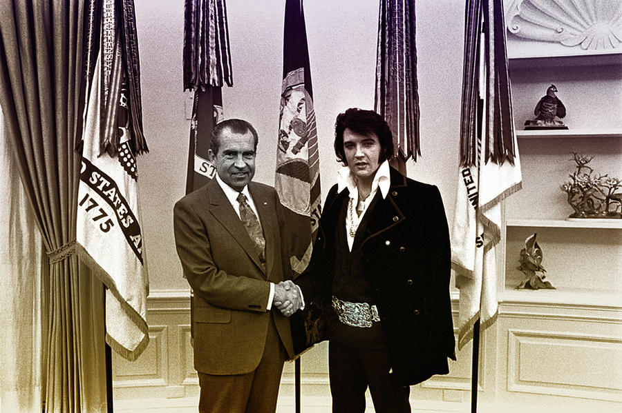 Elvis Presley Photograph - Elvis and Nixon by Digital Reproductions