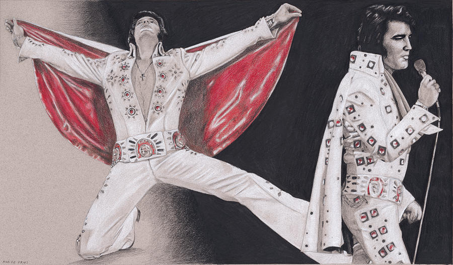 Elvis in Charcoal #188 Drawing by Rob De Vries