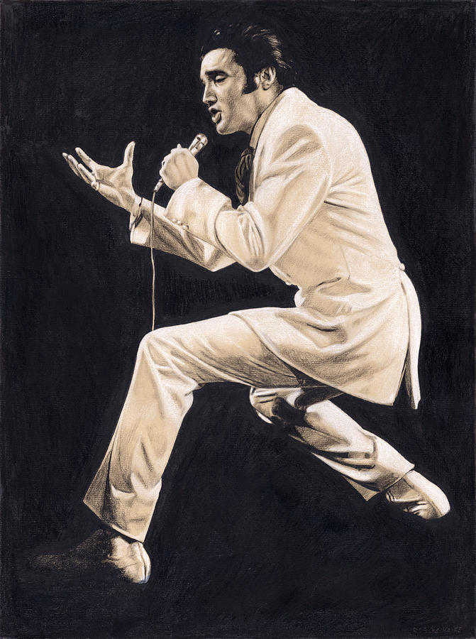 Elvis Drawing - Elvis in Charcoal #192 by Rob De Vries Elvis Drawing - Elvis in Charcoal #192 by Rob De Vries