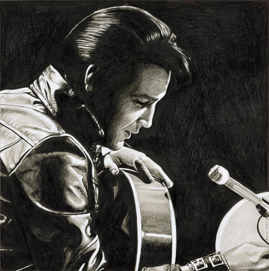 Elvis in Charcoal #193 Drawing by Rob De Vries