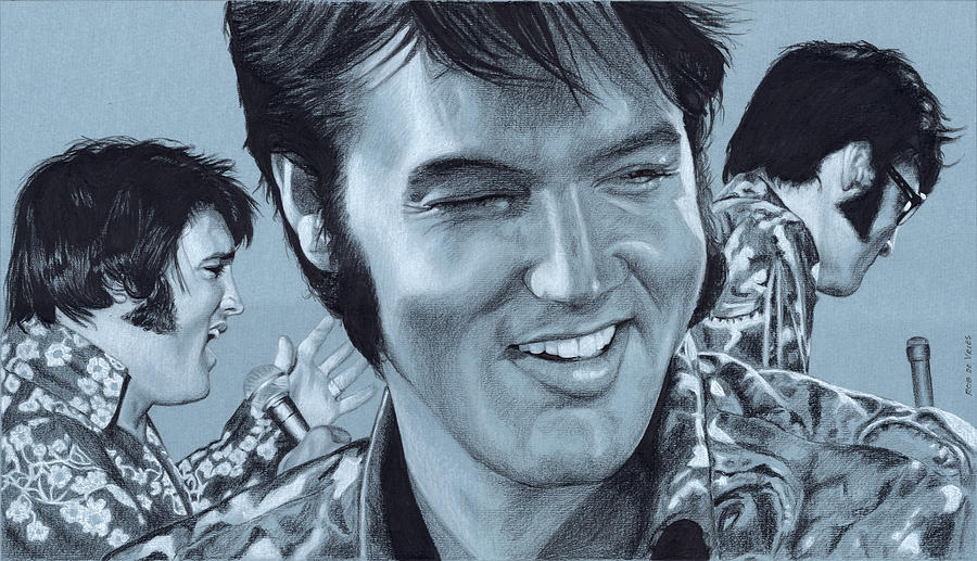 Elvis Presley Drawing - Elvis in Charcoal #200 by Rob De Vries