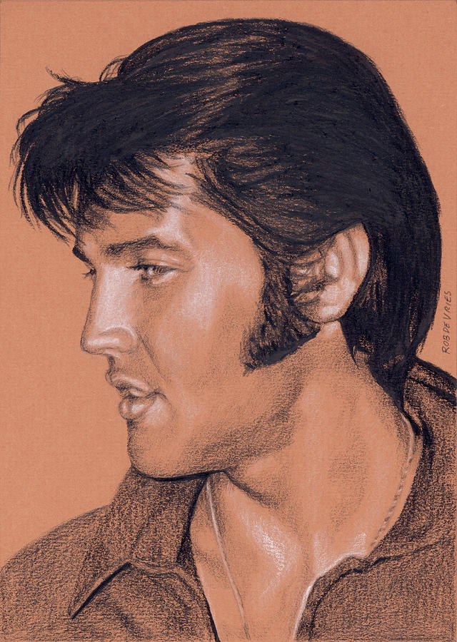Elvis in Charcoal #201 Drawing by Rob De Vries