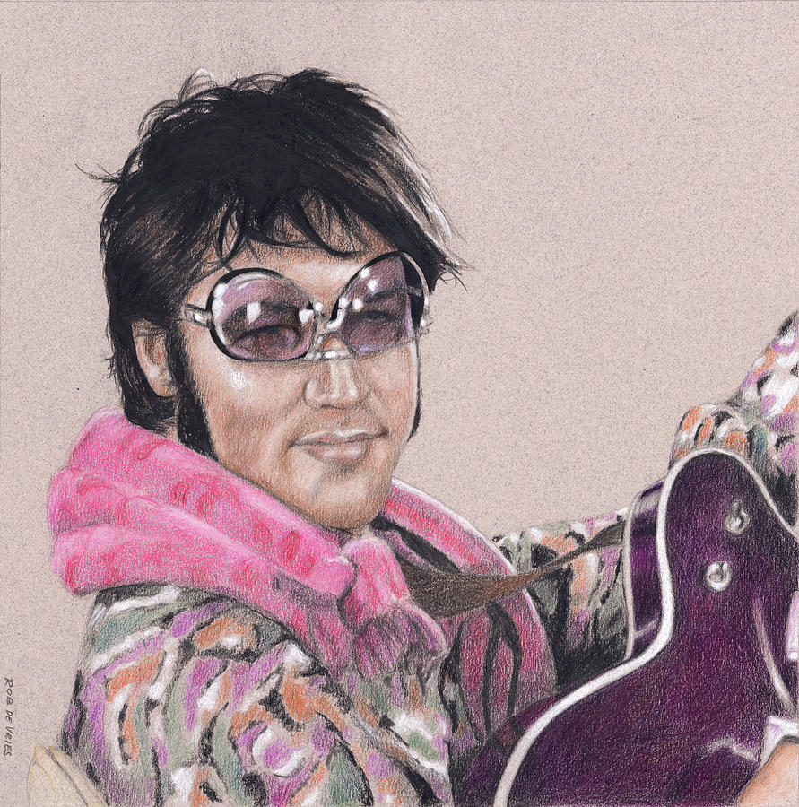 Elvis in Charcoal #208 Drawing by Rob De Vries