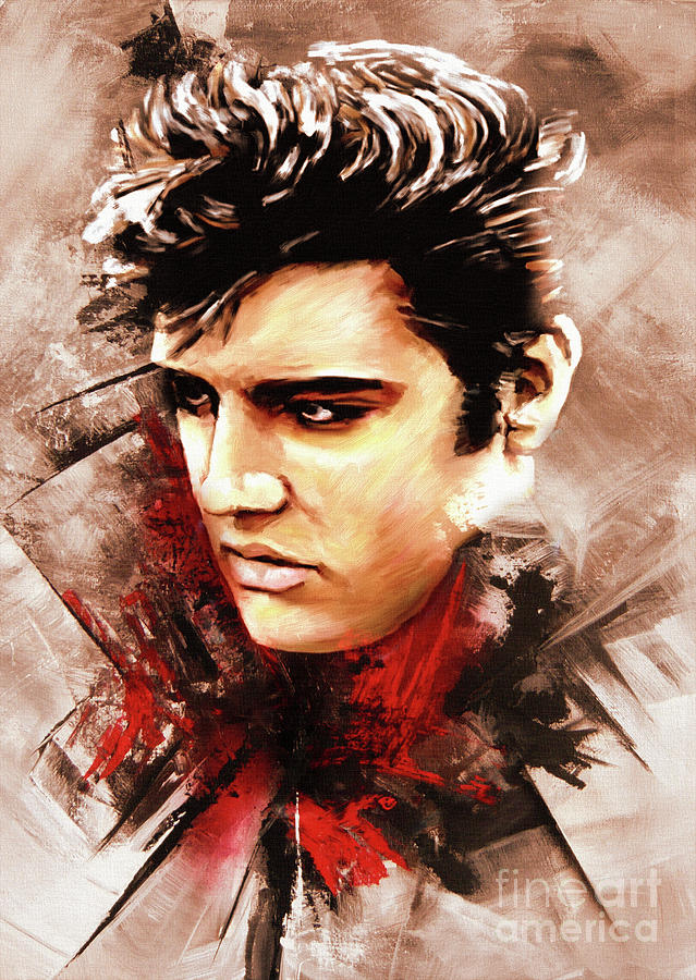 Elvis Presley Celebrity 01 Painting by Gull G