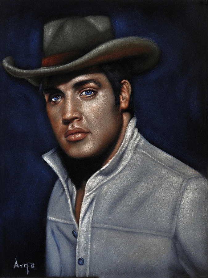 Young Painting - Elvis Presley Cowboy hat by Argo