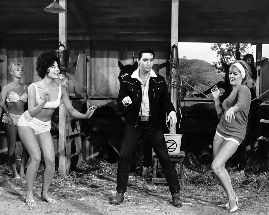 Elvis Presley Photograph - Elvis Presley Dancing With Allison Hayes And Barbara Werle by Globe Photos