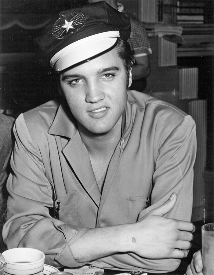 Elvis Presley Wearing Motorcycle Hat Photograph by Michael Ochs Archives