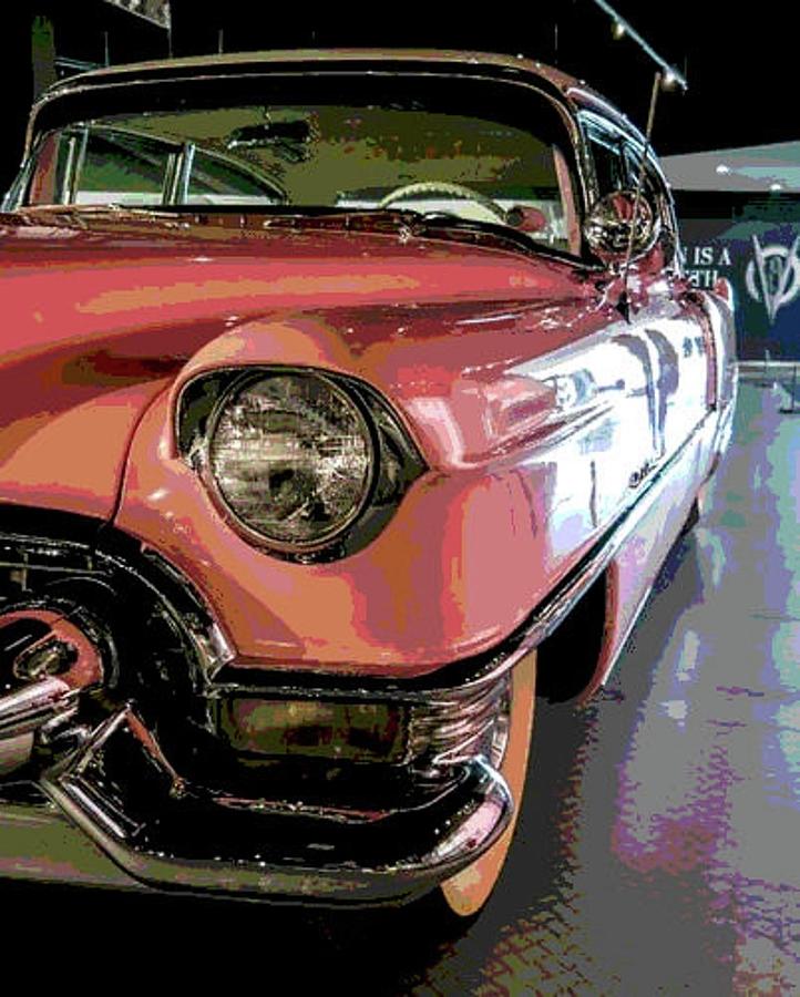 Elvis Presleys 1955 Pink Cadillac Mixed Media by Teresa Trotter