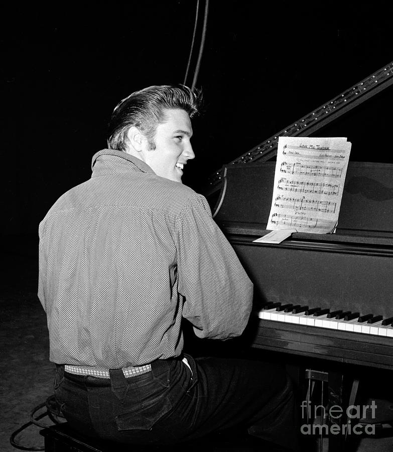 Elvis Rehearses Backstage At The Ed Photograph by Cbs Photo Archive