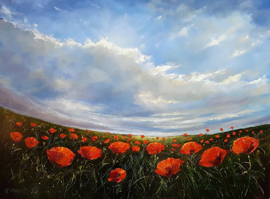Space Painting - Elysian Poppyfield by Robert Shaw