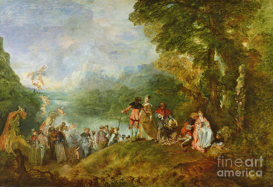 Embarkation For Cythera, 1717 Painting by Jean Antoine Watteau
