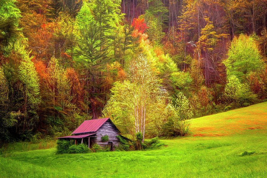 Embraced in Autumn Color Painting Photograph by Debra and Dave Vanderlaan