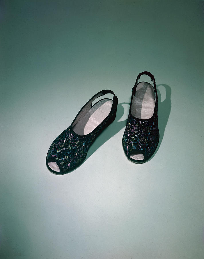 New York City Photograph - Embroidered Slippers by Nina Leen