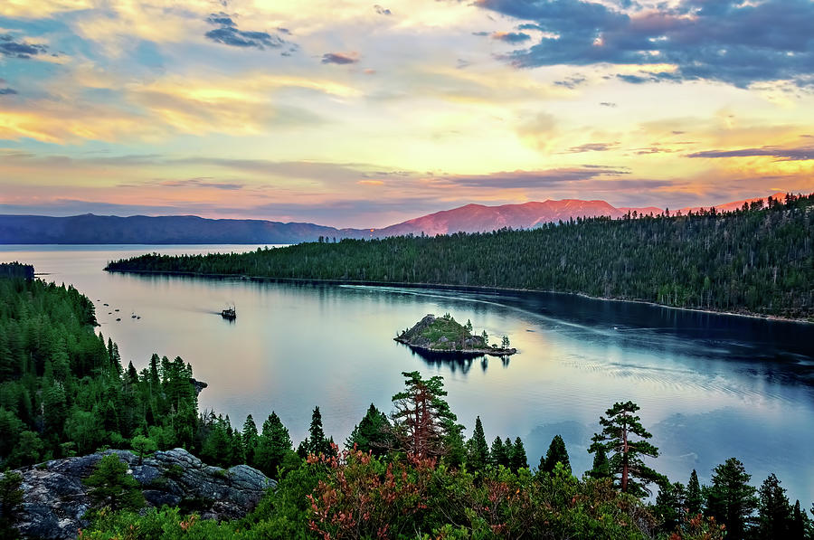 Emerald Bay Morning Colors Photograph by Maria Coulson