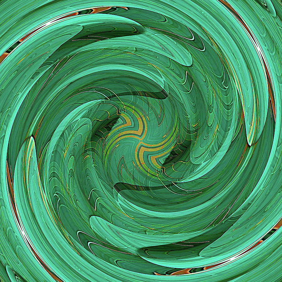 Abstract Digital Art - Emerald Swirl by David Manlove