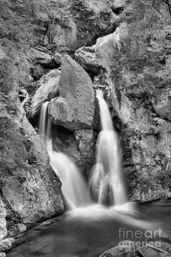 Emerald Waters Below Bash Bish Falls Black And White Photograph by Adam Jewell