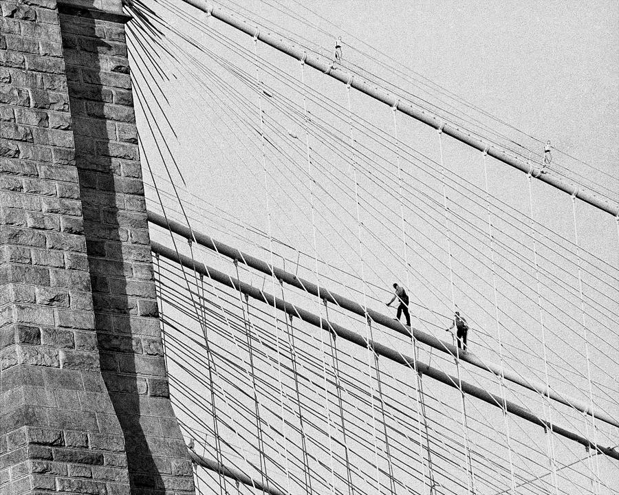Emergency Service Cops Check Cable That Photograph by New York Daily News Archive