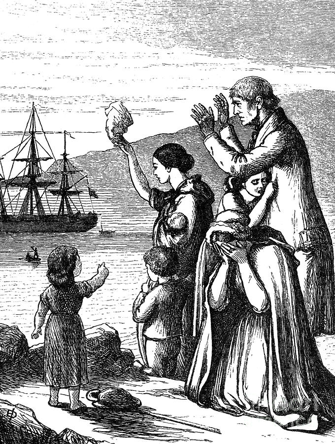 Emigrants leave Ireland Drawing by Henry Doyle