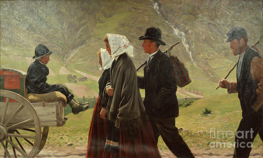 Emigrants Painting by O Vaering by Gustav Wentzel