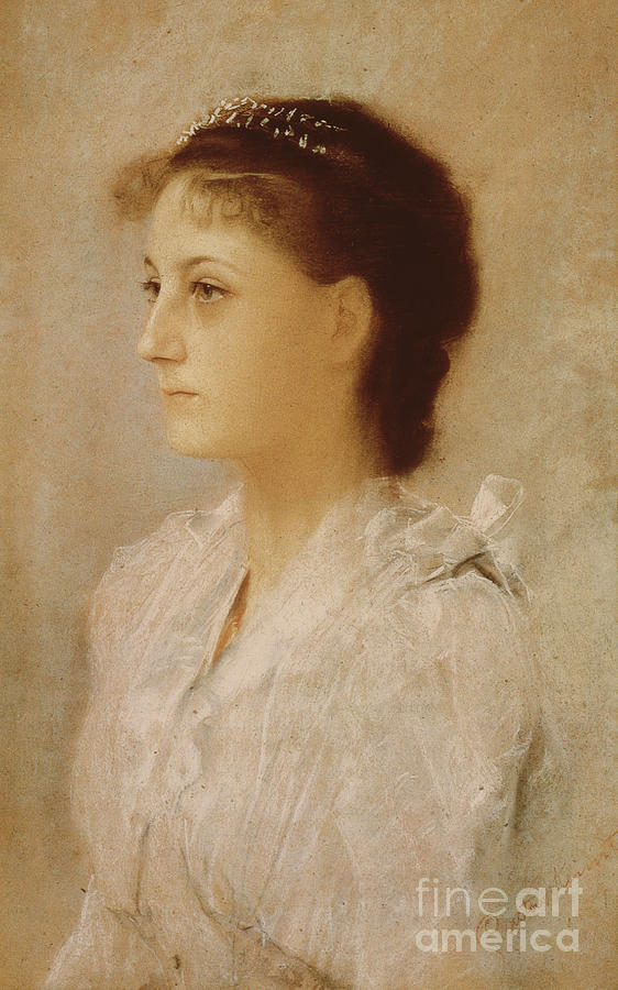 Gustav Klimt Pastel - Emilie Floge, 1891  by Gustav Klimt