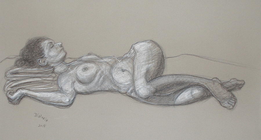 Emily Reclining 2 Drawing by Donelli  DiMaria