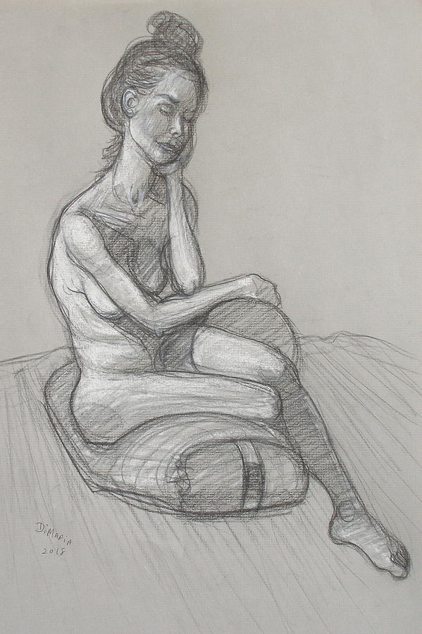 Emily Seated 1 Drawing by Donelli  DiMaria