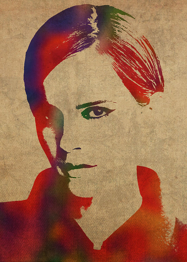 Emma Watson Mixed Media - Emma Watson Watercolor Portrait by Design Turnpike