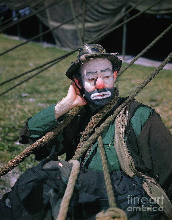 Emmett Kelly In Clown Make-up Photograph by Bettmann