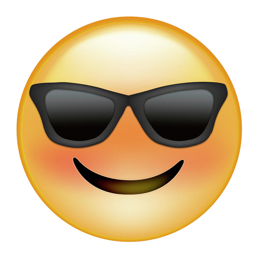 Smile Digital Art - Emoji Sun Glasses by Ali Lynne