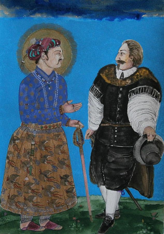 Emperor Jahangir and Sir Thomas Roe by Balkishan Jhumat Emperor Jahangir and Sir Thomas Roe by Balkishan Jhumat