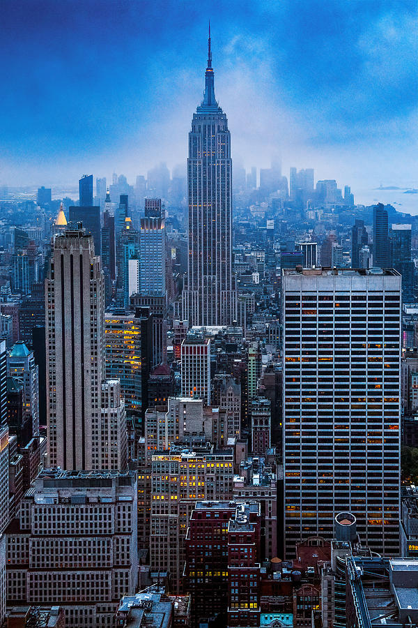 Empire State At Dusk Photograph By Olivier Schram - Fine Art America