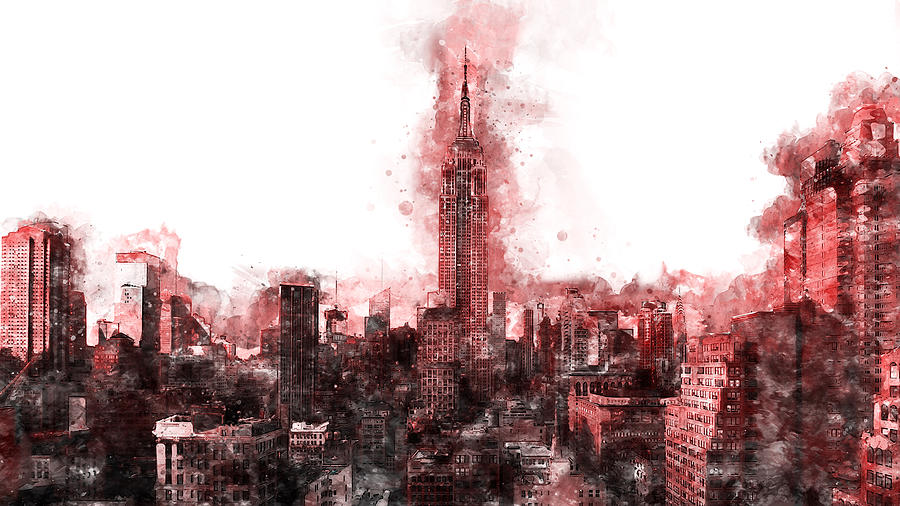 Empire State Building - 01 Painting by AM FineArtPrints