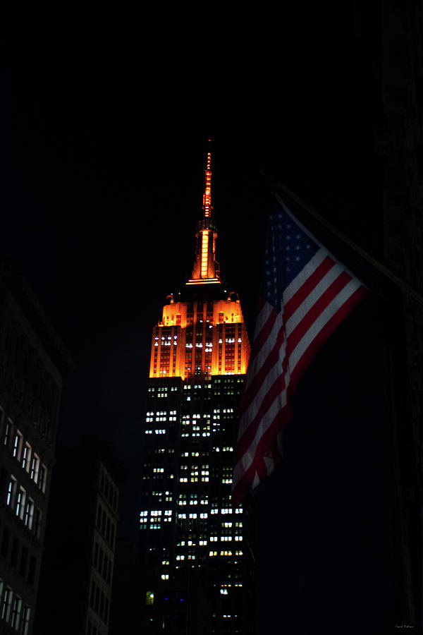 Empire State Building American Flag Photograph by Crystal Wightman