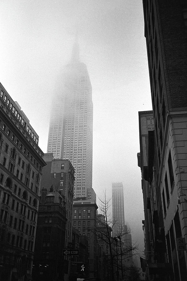 Architecture Photograph - Empire State Building In Fog by Adam Garelick