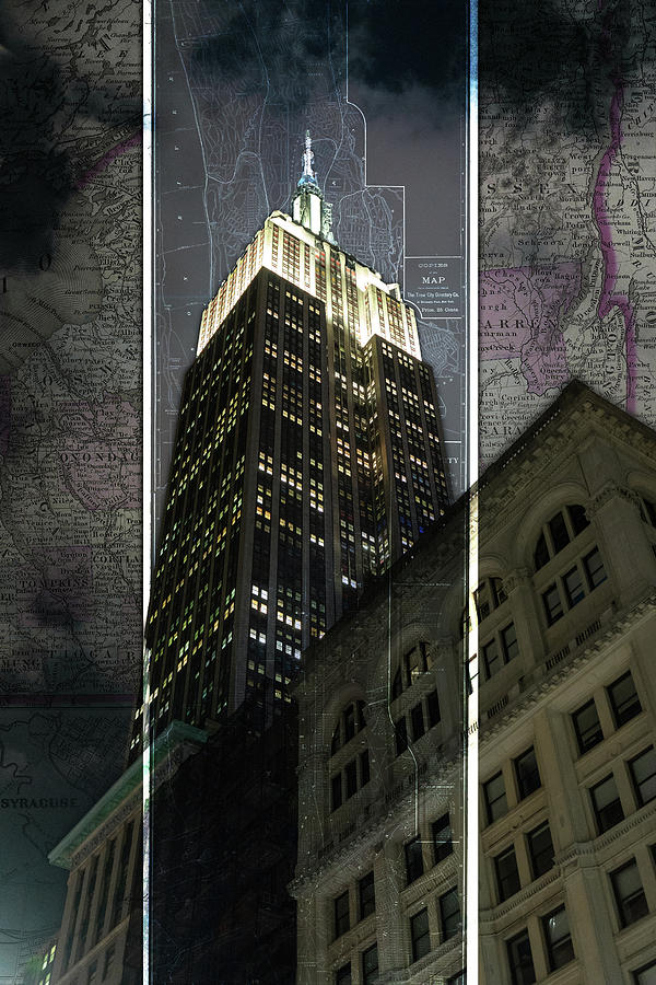 Empire State Building Map Photograph by Sharon Popek