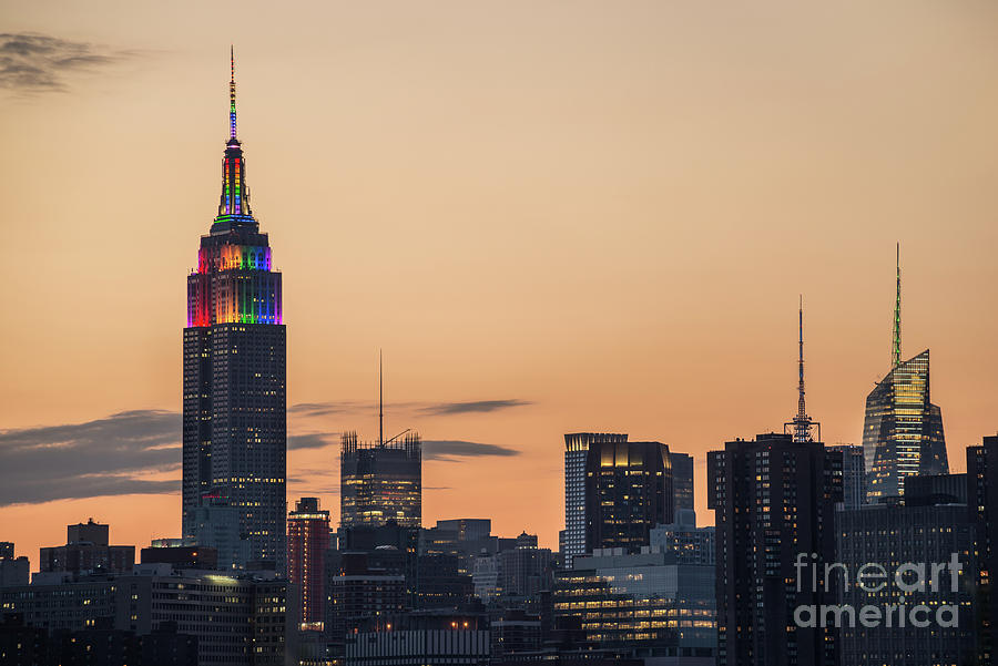Empire State Building Pride Sunset Photograph by Shayes17