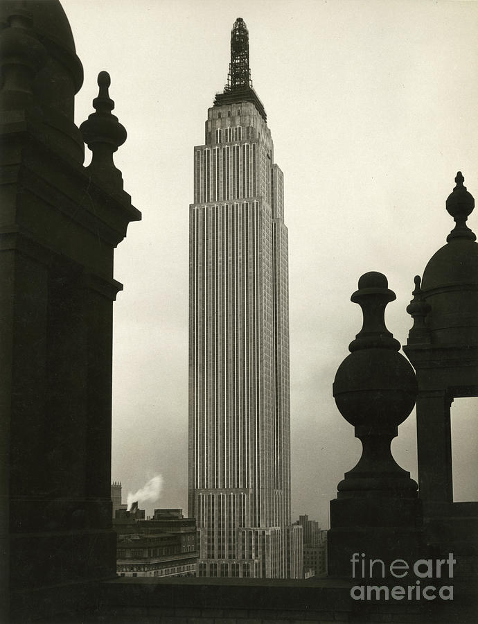 Empire State Building Under Construction, New York, Usa, C1920-38 Photograph by Irving Browning