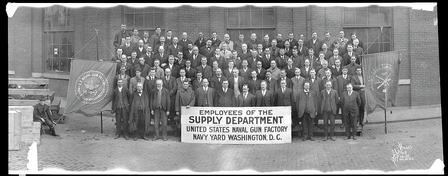 Panoramic Photograph - Employees Of The Supply Department by Fred Schutz Collection Panoramic Photograph - Employees Of The Supply Department by Fred Schutz Collection