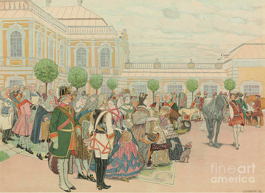 Empress Anna And Her Court Drawing by Heritage Images