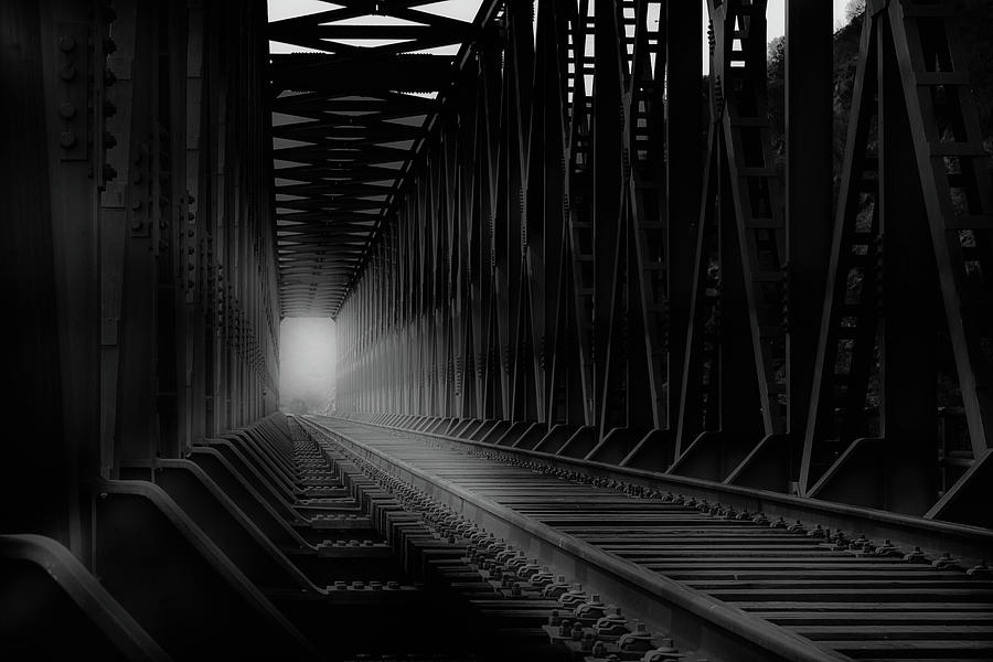 Black And White Photograph - Empty Bridge by Olavo Azevedo